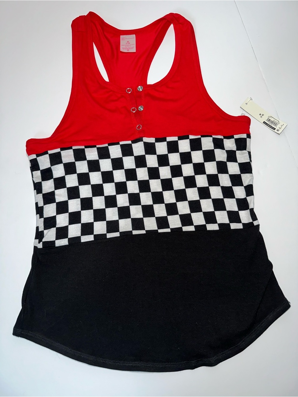 Red Checkered Racerback Tank Top by - Picture 8 of 10